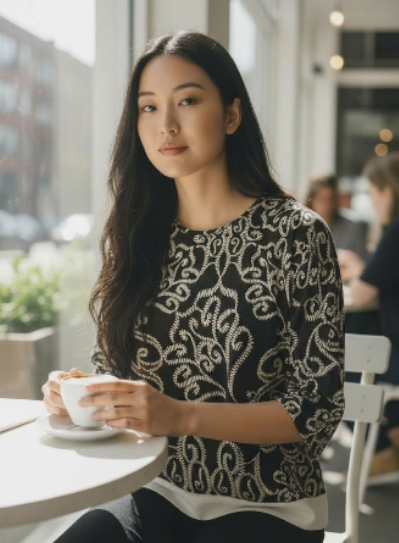 Blouse Noire et Blanche